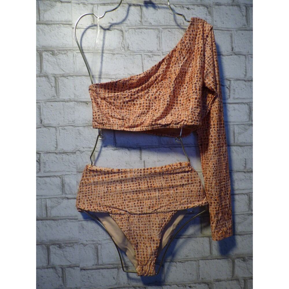 L*Space Swim Set Cardi Rash Guard Top XS High Waist Bottoms S NEW